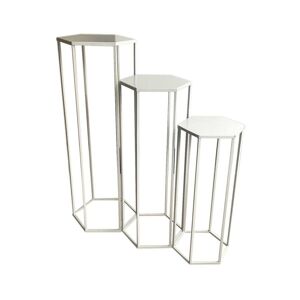 The Home Deco Factory Sellettes assorties en metal (lot de 3) blanc Blanc 35x90x30cm
