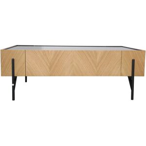 Concept Usine Table basse en bois clair avec 2 grands tiroirs