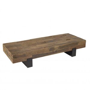 MACABANE Table basse poutres bois massif