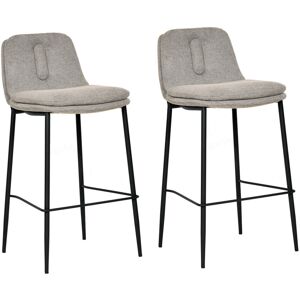 Mathi Design 2 Chaises de bar en tissu gris clair Gris 42x98x44cm