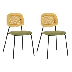 Mathi Design Lot de 2 chaises de repas simili cuir vert Vert 48x82x44cm