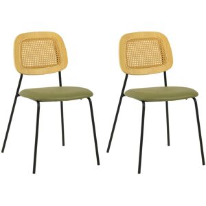 Mathi Design Lot de 2 chaises de repas simili cuir vert