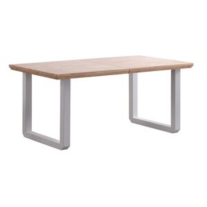 Mathi Design Table repas extensible bois clair et acier blanc L 220