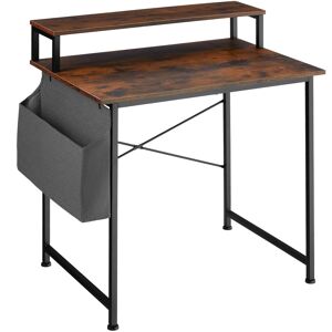 Tectake Bureau Style industriel Bois foncé industriel, rustique