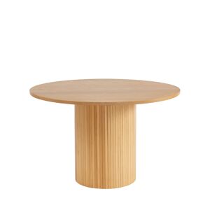 Drawer Table à manger ronde en bois D120cm bois clair