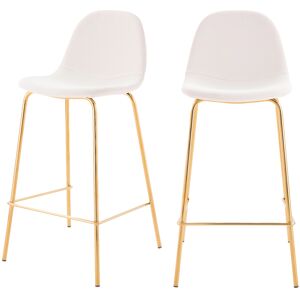 Rendez-Vous Déco Chaise pour îlot central 65 cm en cuir synthétique blanc (lot de 2) - Publicité