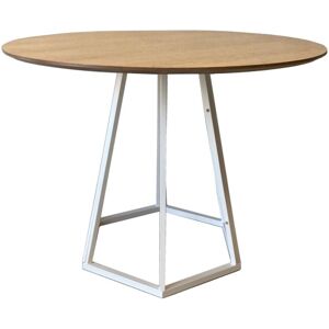 Mathi Design Table repas ronde bois D100 Blanc 100x75x100cm