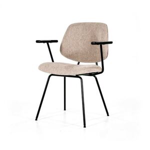 Meubles & Design Chaise moderne avec accoudoirs en tissu beige