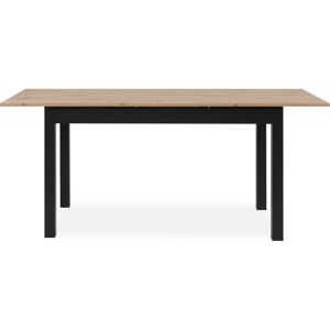 Homifab Table à manger extensible effet chêne et noir 80/120 cm Noir 80x77x80cm