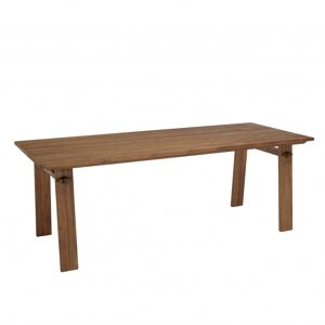 MACABANE Table à manger rectangulaire en bois de teck recyclé L220 - Publicité
