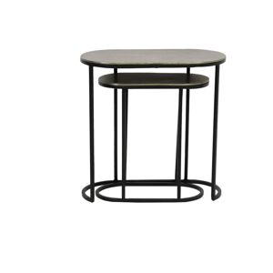 Light & Living Table d'appoint couleur or metal 53x26x53cm