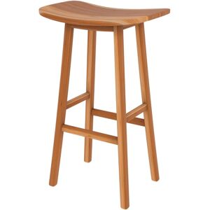 Rendez Vous Deco Tabouret de bar en bois de teck 77 cm Marron 45x77x30cm