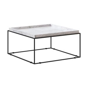 Rendez-Vous Déco Table basse carrée en marbre blanc et métal 77 cm - Publicité