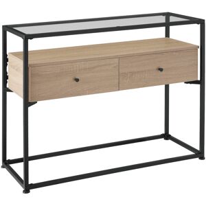 Table Console Style industriel Bois clair industriel, Chêne Sonoma