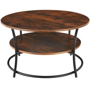 Tectake Table d appoint cromford 80x46cm bois foncé industriel