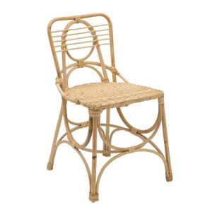Kok Maison Chaise en rotin beige et assise tressee Beige 47x78x51cm