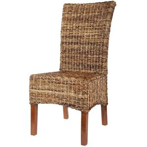 Chaise en abaca naturel tressé marron