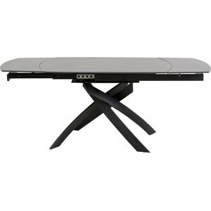 Kare Design Table à manger 4/6 personnes extensible en grès noir L120/180 Noir 180x76x90cm