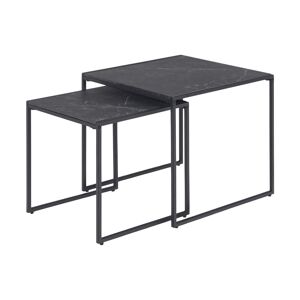 Concept Usine Tables gigognes carrees effet marbre noir