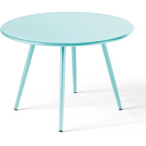 Oviala Table basse ronde en metal turquoise 50 cm