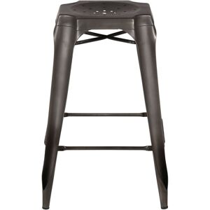 Zago Tabouret plan de travail industriel en métal finition antique Gris 42x63x42cm