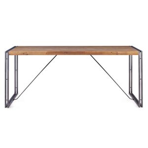 Zago Table repas metal et bois 180 x 90 cm