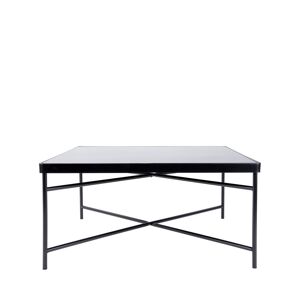 Leitmotiv Table basse carrée en verre et métal 80x80cm noir - Publicité