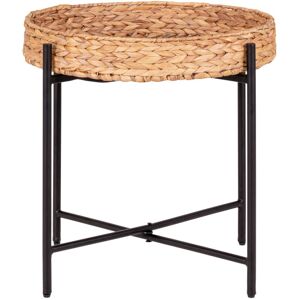 House Nordic Table d'appoint en jacinthe d'eau et métal D50cm naturel