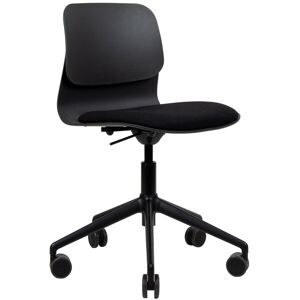 Slean Chaise de bureau design noire pivotante sur roulettes