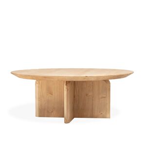 Decowood Table basse ronde en bois de sapin marron Ø60x30cm - Publicité