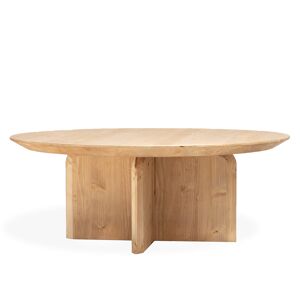 Decowood Table basse ronde en bois de sapin marron Ø80x30,2cm - Publicité