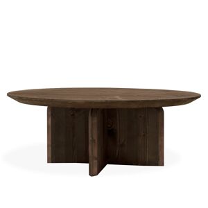Decowood Table basse ronde en bois de sapin marron Ø80x30,2cm - Publicité
