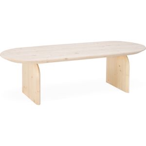 Decowood Table basse ovale en bois de sapin naturel 120x35cm Beige 120x35x50cm