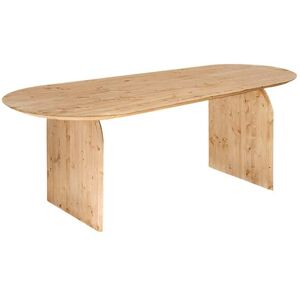 Decowood Table à manger ovale en bois de sapin marron 160x75,2cm - Publicité