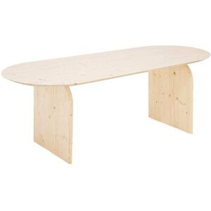 Decowood Table à manger ovale en bois de sapin naturel 160x75,2cm - Publicité