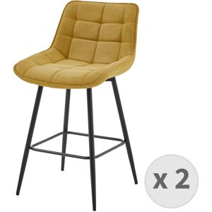 Moloo Fauteuil de bar en tissu Moutarde et métal noir (x2)