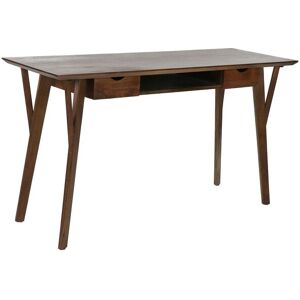 Pomax Bureau vintage en bois massif avec tiroirs marron