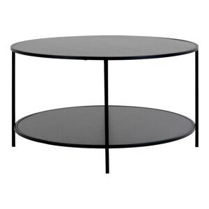 Meubles & Design Table basse ronde 2 plateaux en bois et metal marron
