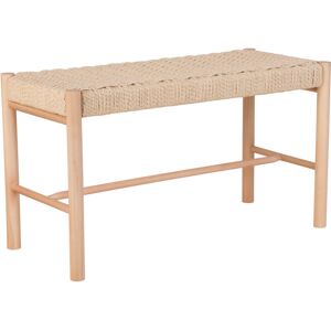 Meubles & Design Banc 80cm en bois clair assise tressée Beige 80x45x35cm