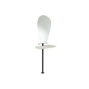 Hellin Coiffeuse moderne en metal avec miroir et tablette en marbre