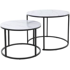 Best Mobilier Table basse style contemporain 60 cm blanc / noir