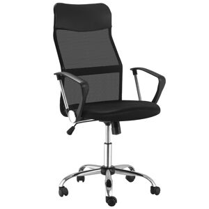 Homcom Fauteuil de bureau manager tissu maille noir