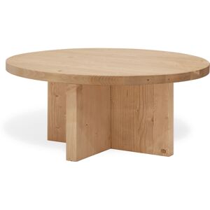 Decowood Table basse ronde en bois de sapin marron Ø60x33,2cm - Publicité