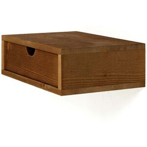 Hannun Table de chevet flottante en bois de couleur marron Marron 40x14x30cm