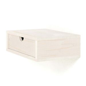 Hannun Table de chevet flottante en bois de couleur blanc vielli - Publicité