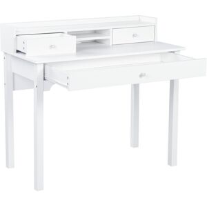 Urban Meuble Bureau scandinave blanc avec tiroirs rangement 10050