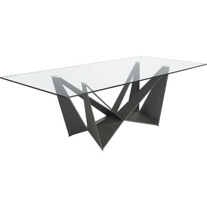 Table à manger en verre et acier noir 240 x 120 x 75 cm.