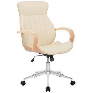CLP Chaise de bureau réglable en similicuir Nature / Crème