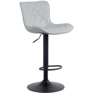 CLP Tabouret de bar ajustable pivotant similicuir Gris