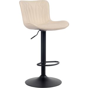 CLP Tabouret de bar ajustable pivotant similicuir Creme